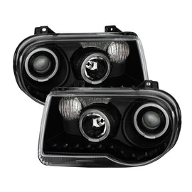 xTune Chrysler 300C 05-10 ( Not 300 ) Halo Projector Headlights Black PRO-JH-C300C-LED-BK