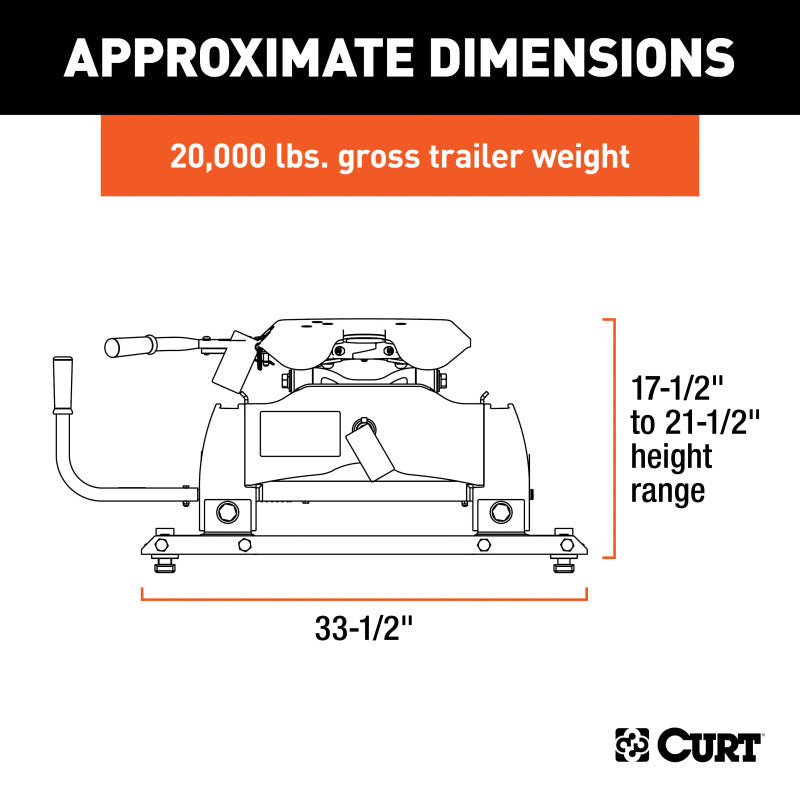 Curt A20 5th Wheel Hitch w/Ford Puck System Roller