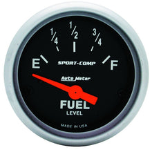 Load image into Gallery viewer, Autometer 2-1/16in 0 OHM E to 30 OHM F Electric Sport-Comp Fuel Level Gauge
