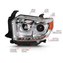 Load image into Gallery viewer, ANZO 2014-2015 Toyota Tundra Projector Headlights w/ U-Bar Chrome w/ DRL