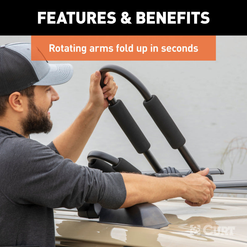 Curt Aluminum Roof Rack Kayak Holders