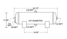 Load image into Gallery viewer, Firestone Air Tank 5 Gallon 9.5in. x 20.75in. (4) 1/4in. NPT Ports 150 PSI - Black (WR17609246)