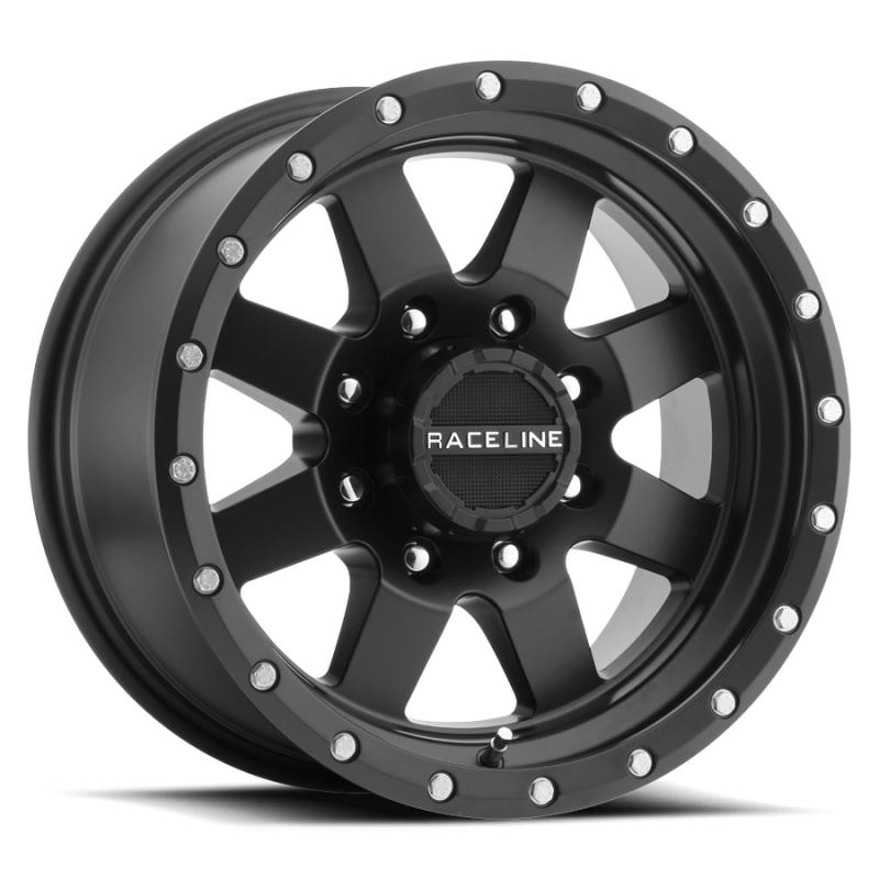 Raceline 935B Defender 17x9in / 6x139.7 BP / -12mm Offset / 107.95mm Bore - Satin Black Wheel