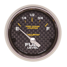 Load image into Gallery viewer, Autometer Marine Carbon Fiber 2-1/16in 240-33 Ohms Electric Fuel Level Gauge