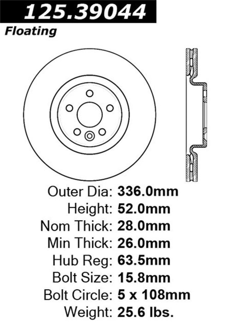 Stoptech Volvo S60 2012-2018 Front CryoStop High Carbon Rotors