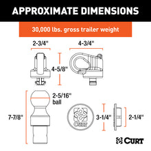 Load image into Gallery viewer, Curt OEM Puck System 2-5/16in Gooseneck Ball &amp; Safety Chain Anchor Kit