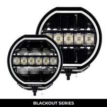 Load image into Gallery viewer, Go Rhino Xplor Blackout Series Maxline LED Hi/Low Beam w/Multi DRL (Surface Mount) 9in. - Blk