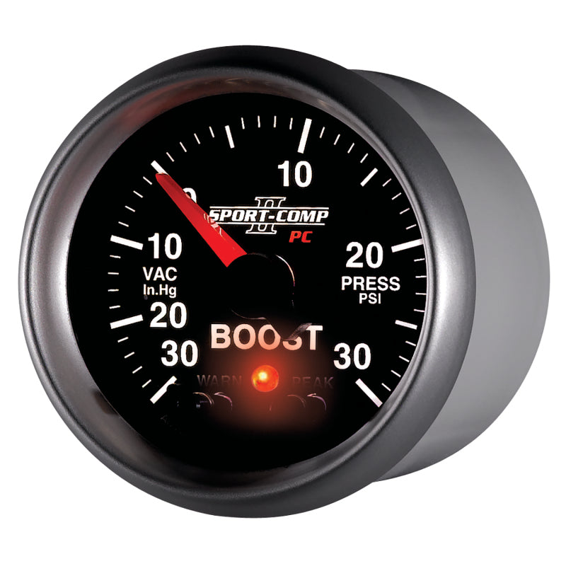 Autometer Sport-Comp II 52mm 30 IN HG / 30 PSI Electronic Boost/Vacuum Gauge