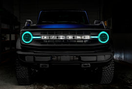 Oracle 21-22 Ford Bronco Headlight Halo Kit w/DRL Bar - Base Headlights -w/RF Controller