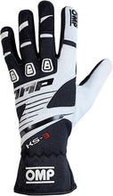 Load image into Gallery viewer, OMP KS-3 Gloves Black/White - Size XL