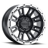 Raceline 956BS Compass 17x8in / 6x120 BP / 30mm Offset / 67.1mm Bore - Black & Silver Lip Wheel