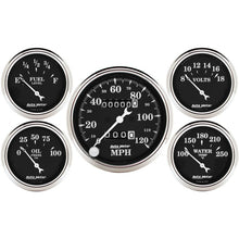 Load image into Gallery viewer, Auto Meter Gauge Kit 5 pc. 3 1/8in &amp; 2 1/16in Mechanical Speedometer Old Tyme Black