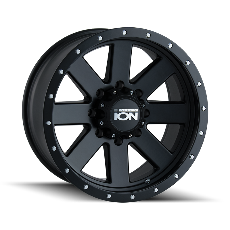 ION Type 134 20x9 / 8x180 BP / 0mm Offset / 124.1mm Hub Matte Black/Black Beadlock Wheel