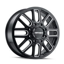 Load image into Gallery viewer, Mayhem 8107D Cogent Dually 22x8.25 / 8x210 BP / 115mm Offset / 154.2mm Hub Blk w/Milled Spokes Wheel