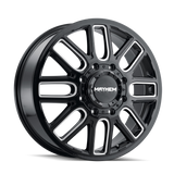 Mayhem 8107D Cogent Dually 22x8.25/8x165.1 BP/115mm Offset/121.3mm Hub Black w/ Milled Spokes Wheel