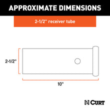 Load image into Gallery viewer, Curt 10in Raw Steel Receiver Tubing (2-1/2in Receiver)