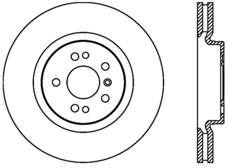 StopTech 06-12 Mercedes R350 Slotted & Drilled Front Left Cryo Sport Brake Rotor