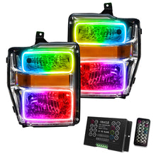 Load image into Gallery viewer, Oracle 08-10 Ford F250 Pre-Assembled Halo Headlights - Chrome Housing - w/ 2.0 Controller