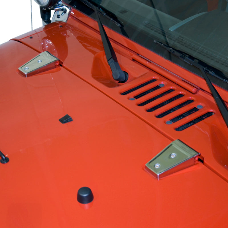 Rugged Ridge 07-18 Jeep Wrangler JK Stainless Steel Hood Hinge Covers