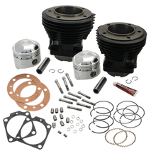 Load image into Gallery viewer, S&amp;S Cycle 66-84 BT 3-31/32in Stroke 3-7/16in Bore 8.0 To 1 Compression Cylinder Kit - Gloss Black