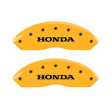 Load image into Gallery viewer, MGP 4 Caliper Covers Engraved Front Honda Engraved Rear Odyssey Yellow finish black ch