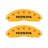 MGP 4 Caliper Covers Engraved Front Honda Engraved Rear Odyssey Yellow finish black ch