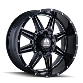 Mayhem 8100 Monstir 22x10 / 6x135 BP / -19mm Offset / 106mm Hub Black w/ Milled Spokes Wheel