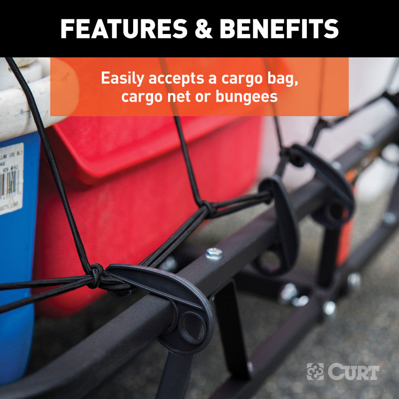 Curt 48in x 20in Basket-Style Cargo Carrier (Fixed 1-1/4in Shank w/2in Adapter)