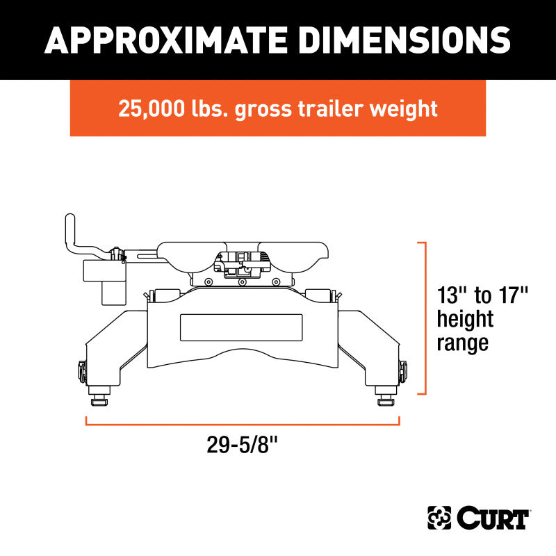 Curt Q25 5th Wheel Hitch w/GM Puck System Legs