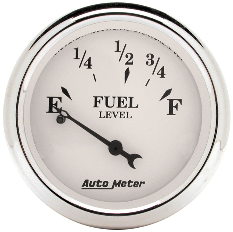 Auto Meter Old Tyme White 2-1/16in 0-30 OHM Electric Fuel Level Gauge