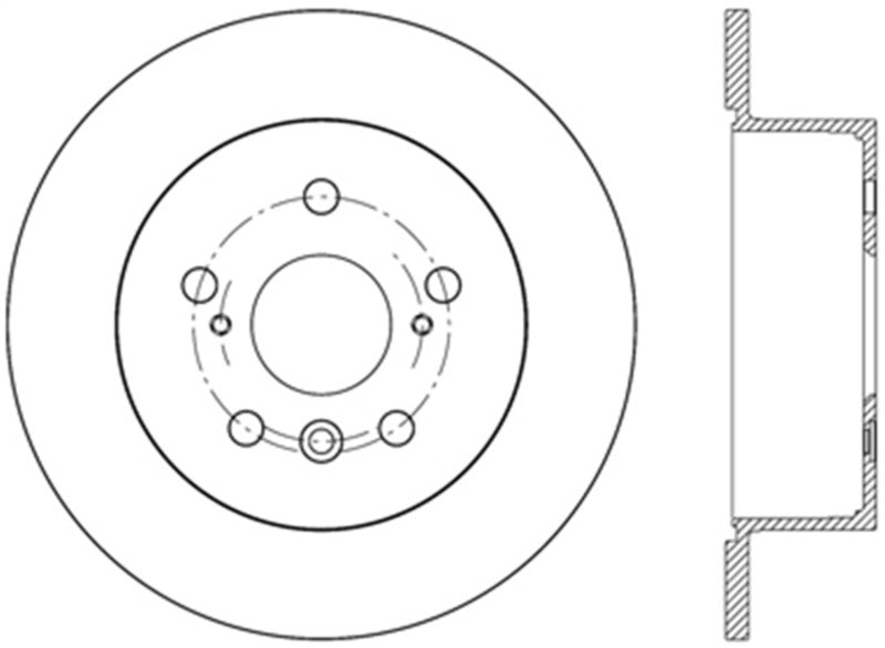 StopTech 12-17 Toyota Camry Sport Drilled Vented 1-Piece Rear Passenger Side Brake Rotor