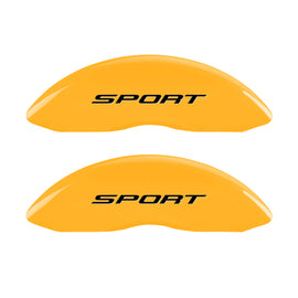 MGP 4 Caliper Covers Engraved Front & Rear No Bolts/Sport 2015 Yellow finish black ch