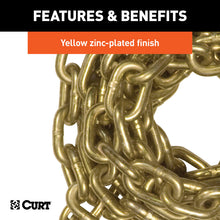 Load image into Gallery viewer, Curt 16ft Transport Binder Safety Chain w/2 Clevis Hooks (26400lbs Yellow Zinc)