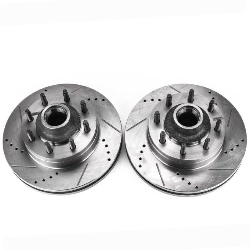 Power Stop 17-18 Ford E-450 Super Duty Front Drilled & Slotted Rotor - Pair