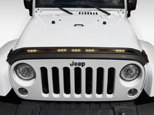 Load image into Gallery viewer, AVS 2007-2018 Jeep Wrangler JK Aeroskin Low Profile Hood Shield w/ Lights - Black