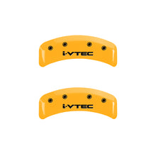 Load image into Gallery viewer, MGP 4 Caliper Covers Engraved Front &amp; Rear i-Vtec Yellow finish black ch