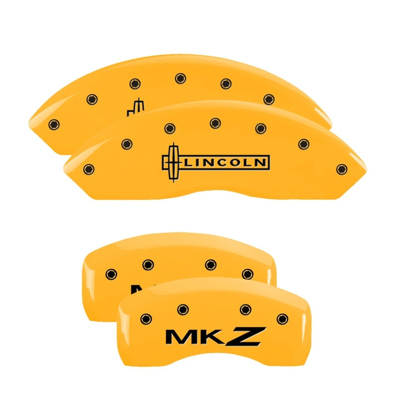 MGP 4 Caliper Covers Engraved Front Lincoln Rear MKZ Yellow Finish Black Char 2011 Lincoln MKZ