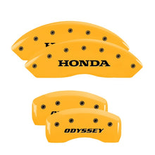 Load image into Gallery viewer, MGP 4 Caliper Covers Engraved Front Honda Engraved Rear Odyssey Yellow finish black ch