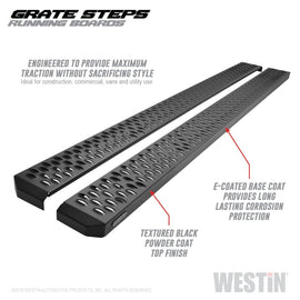 Westin Grate Steps Running Boards 86 in - Textured Black - GTR Auto
