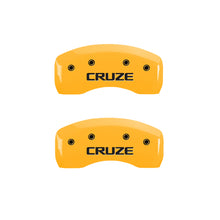 Load image into Gallery viewer, MGP 4 Caliper Covers Engraved Front &amp; Rear Cruze Yellow finish black ch