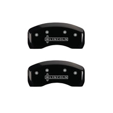 Load image into Gallery viewer, MGP 4 Caliper Covers Engraved Front &amp; Rear Lincoln Black finish silver ch