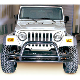 Rugged Ridge 3-In Dbl Tube Front Bumper w/ Hoop 76-06 CJ / Jeep Wrangler - GTR Auto