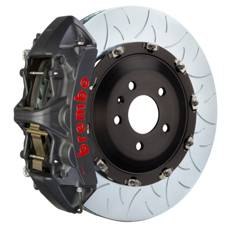 Brembo 15-19 Macan Turbo Front GTS BBK 6 Piston Cast 405x34 2pc Rotor Slotted Type3-Black HA - GTR Auto