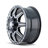 Mayhem 8101 Monstir 19.5x6.75 / 8x170 BP / 102mm Offset / 124.9mm Hub Front Blk- Milled Spokes Wheel