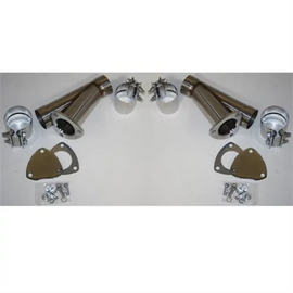 Granatelli 2.25in Stainless Steel Manual Dual Exhaust Cutout Kit w/Slip Fit & Band Clamp