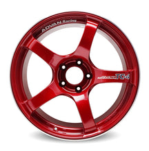 Load image into Gallery viewer, Advan TC4 18x8 +47 5-100 Racing Candy Red &amp; Ring Wheel