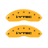 MGP 4 Caliper Covers Engraved Front & Rear i-Vtec Yellow finish black ch