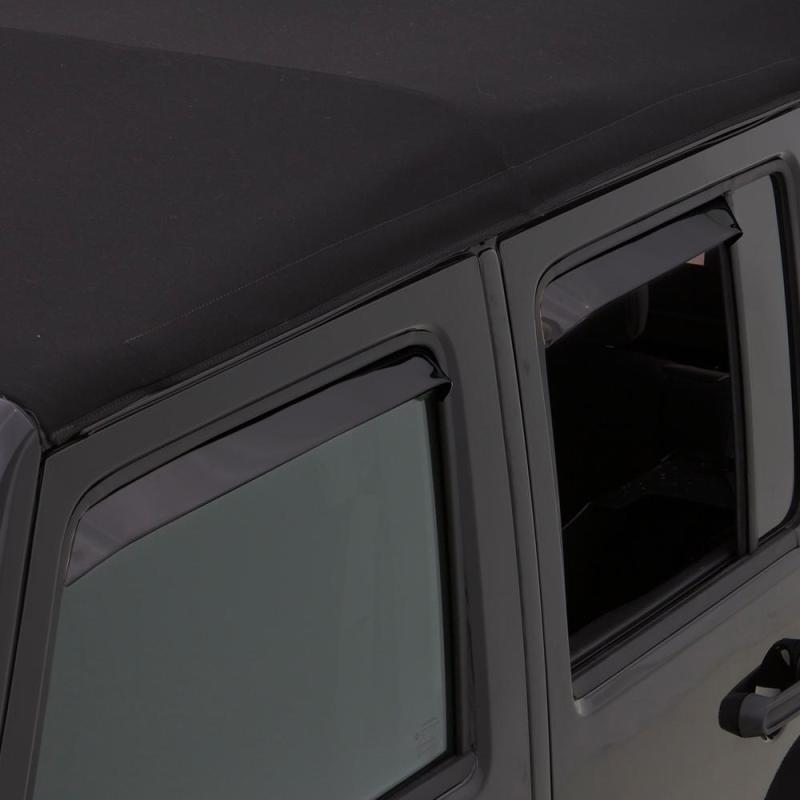 AVS 00-04 Dodge Dakota Crew Cab Ventshade Front & Rear Window Deflectors 4pc - Black