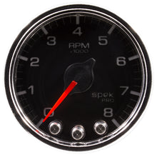 Load image into Gallery viewer, Autometer Spek-Pro Gauge Tach 2 1/16in 8K Rpm W/ Shift Light &amp; Peak Mem Blk/Chrm