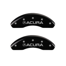 Load image into Gallery viewer, MGP 4 Caliper Covers Engraved Front &amp; Rear Acura Black finish silver ch